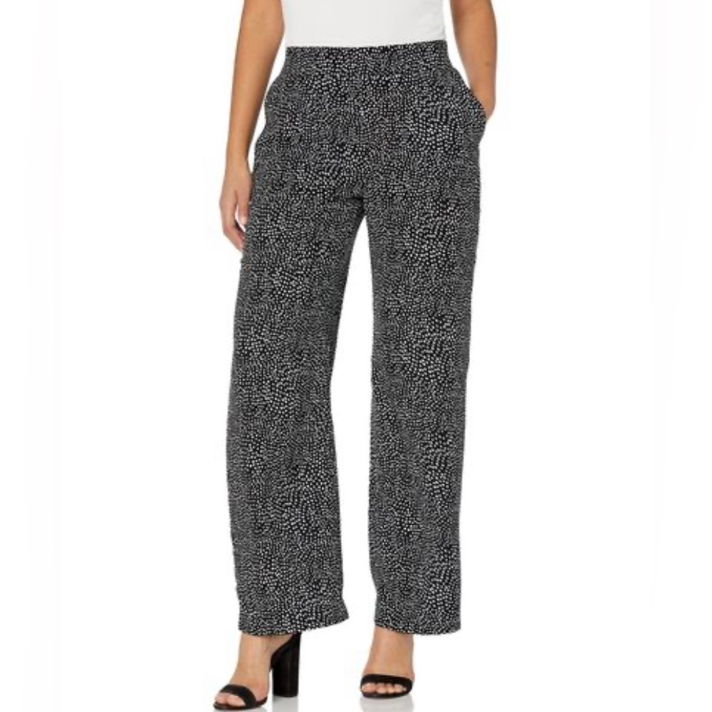 Nine West wide legged  polka dotted pants size s